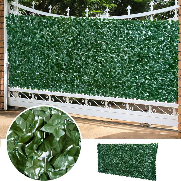 Umělý živý plot Outsunny - Ochranná clona na soukromí, UV ochrana, Zelená clona na balkon, Zahradní clona s listy 300 x 150 cm | Aosom