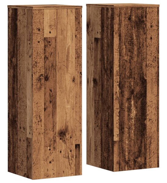 Stojan na rostliny 2 ks Staré dřevo 33 x 33 x 100 cm 3307889