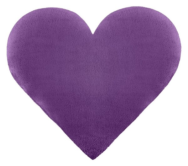 Bellatex Tvarovaný polštářek Srdce fialová, 42 x 48 cm