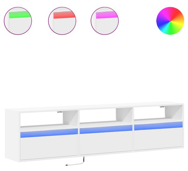 Nástěnná TV skříňka s LED bílá 180 x 31 x 45 cm 3307940