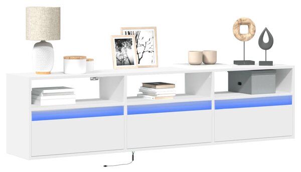 Nástěnná TV skříňka s LED bílá 180 x 31 x 45 cm 3307940