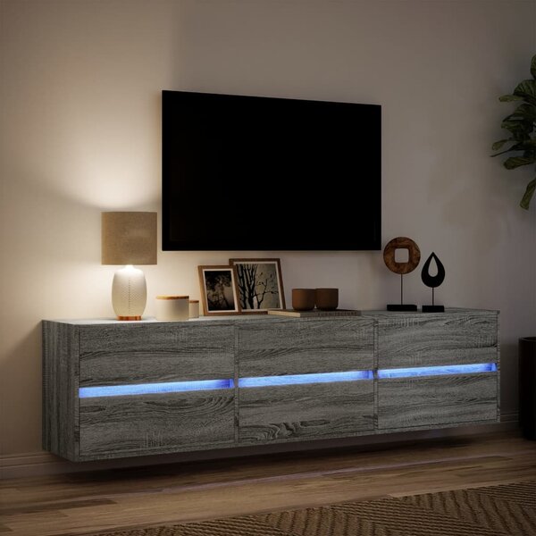 Nástěnná TV skříňka s LED šedá sonoma 180 x 31 x 45 cm 3307938