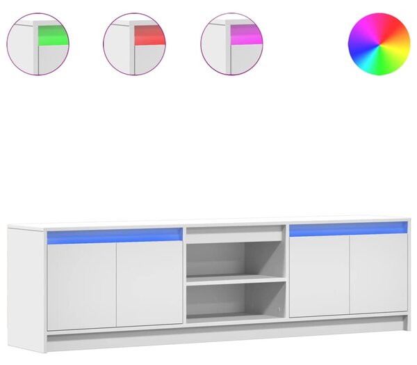 TV skříňka s LED bílá 180 x 34 x 50 cm kompozitní dřevo 3307912