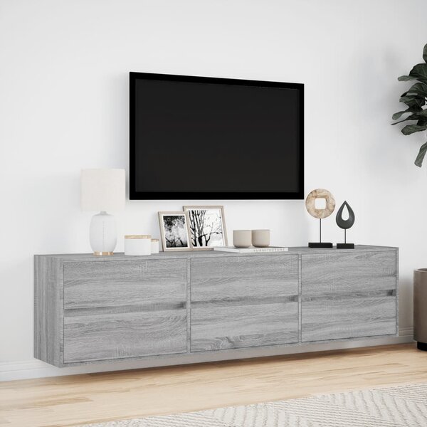 Nástěnná TV skříňka s LED šedá sonoma 180 x 31 x 45 cm 3307938