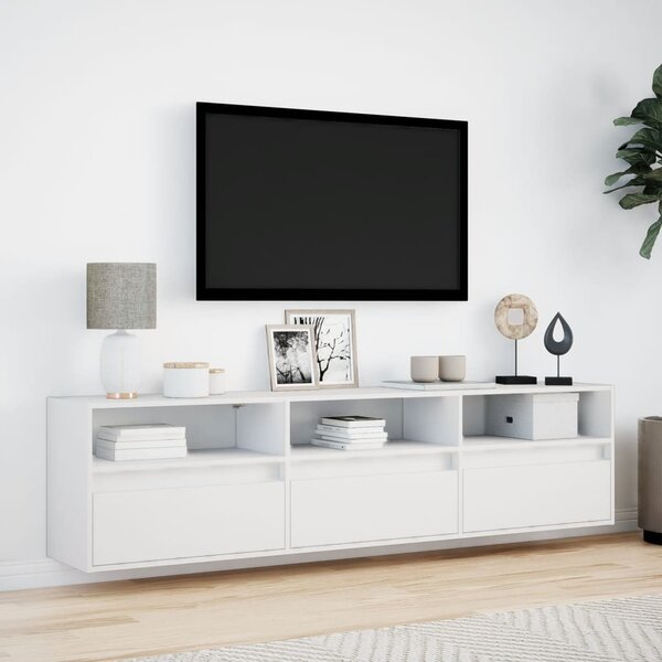 Nástěnná TV skříňka s LED bílá 180 x 31 x 45 cm 3307940