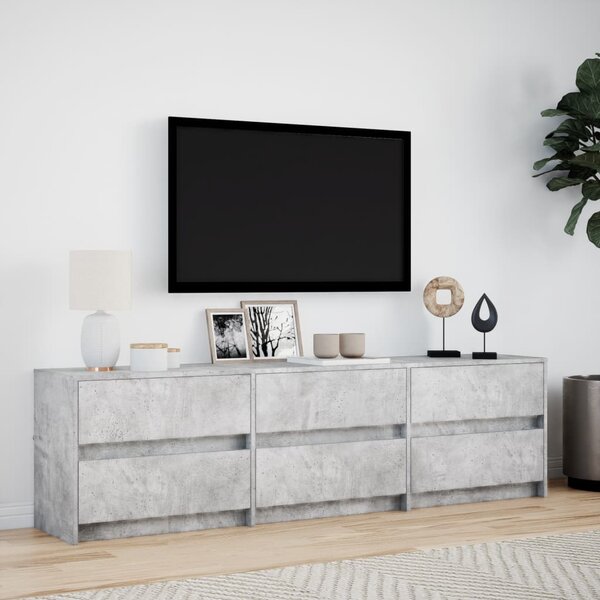 TV skříňka s LED betonově šedá 180x34x50 cm kompozitní dřevo 3307929