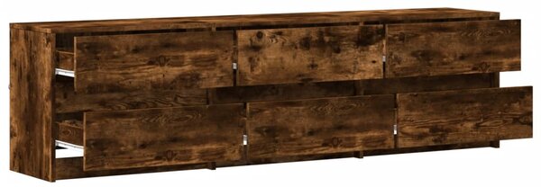TV skříňka s LED kouřový dub 180 x 34 x 50 cm kompozitní dřevo 3307930