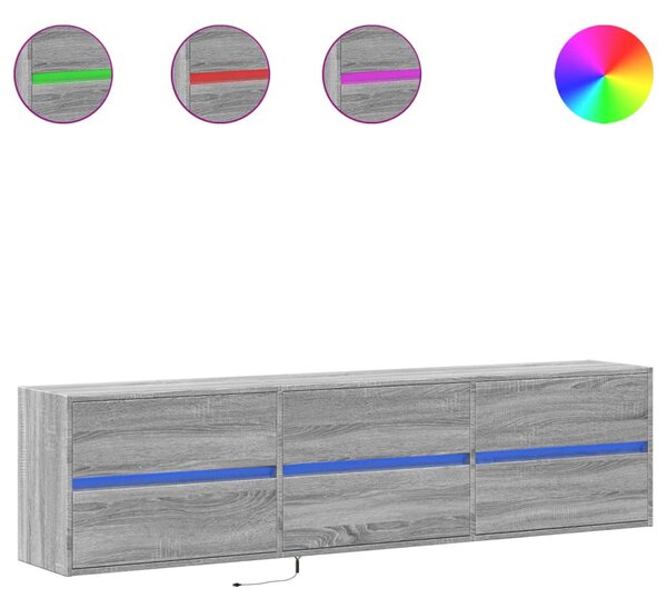 Nástěnná TV skříňka s LED šedá sonoma 180 x 31 x 45 cm 3307938