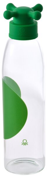 Láhev z borosilikátového skla se zeleným vrškem United Colors of Benetton 550 ml