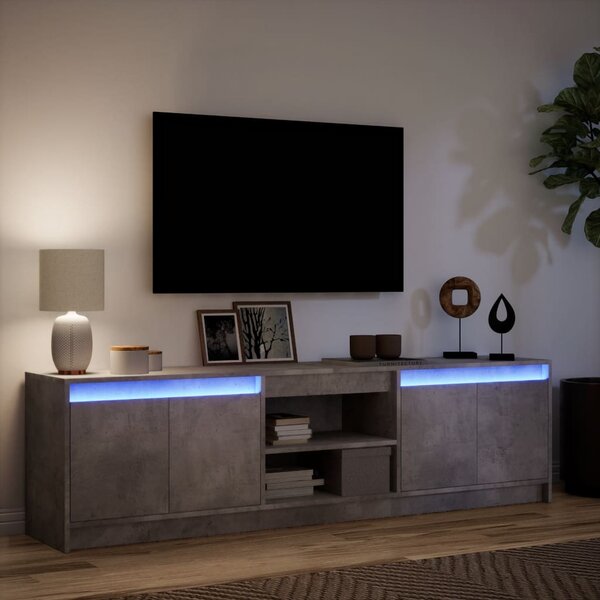 TV skříňka s LED betonově šedá 180x34x50 cm kompozitní dřevo 3307915