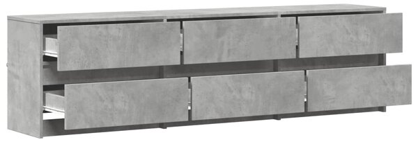 TV skříňka s LED betonově šedá 180x34x50 cm kompozitní dřevo 3307929