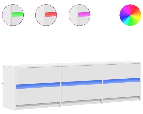 TV skříňka s LED bílá 180 x 34 x 50 cm kompozitní dřevo 3307926