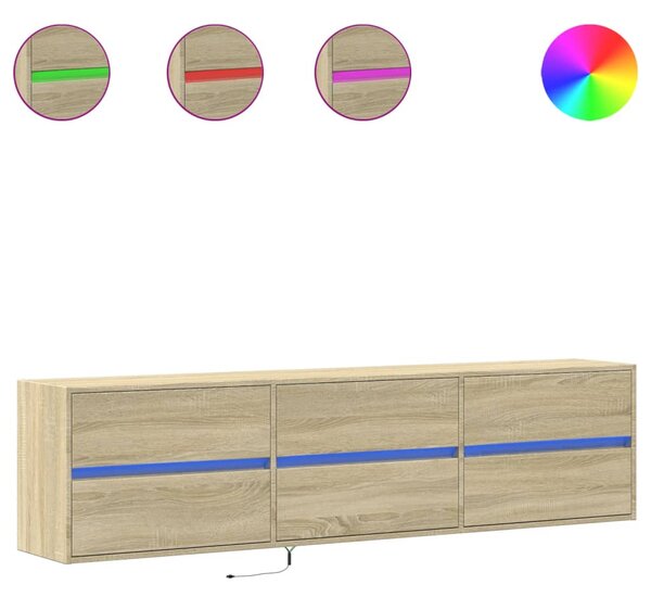Nástěnná TV skříňka s LED dub sonoma 180 x 31 x 45 cm 3307935