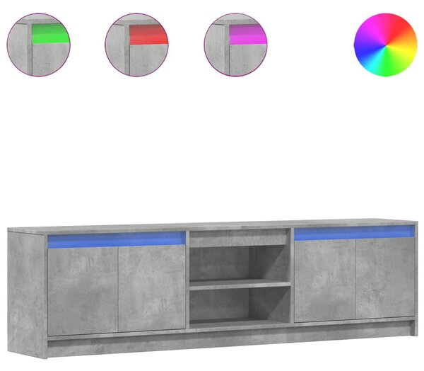 TV skříňka s LED betonově šedá 180x34x50 cm kompozitní dřevo 3307915