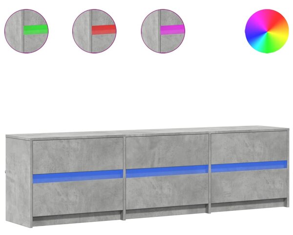 TV skříňka s LED betonově šedá 180x34x50 cm kompozitní dřevo 3307929