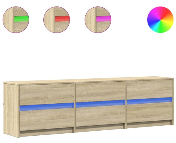 TV skříňka s LED dub sonoma 180 x 34 x 50 cm kompozitní dřevo 3307928