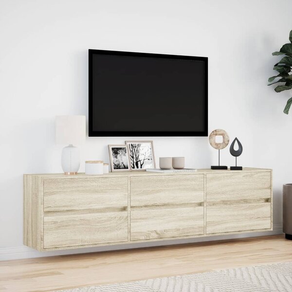 Nástěnná TV skříňka s LED dub sonoma 180 x 31 x 45 cm 3307935