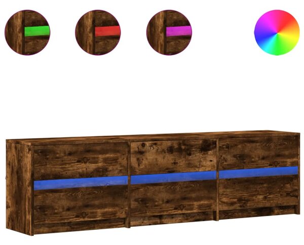 TV skříňka s LED kouřový dub 180 x 34 x 50 cm kompozitní dřevo 3307930