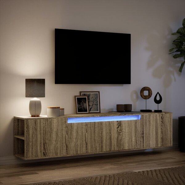 Nástěnná TV skříňka s LED dub sonoma 180 x 31 x 39,5 cm 3307956