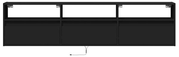 Nástěnná TV skříňka s LED svítidlem černá 180 x 31 x 45 cm 3307941