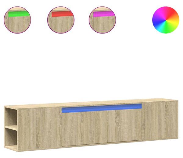 Nástěnná TV skříňka s LED dub sonoma 180 x 31 x 39,5 cm 3307956