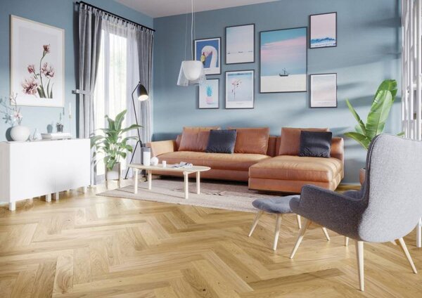 Dřevěná podlaha Barlinek Pure Classico - Dub Caramel Herringbone 5G