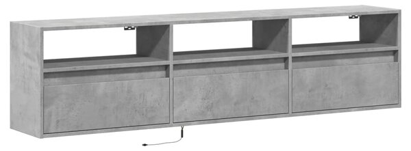 Nástěnná TV skříňka s LED betonově šedá 180 x 31 x 45 cm 3307943
