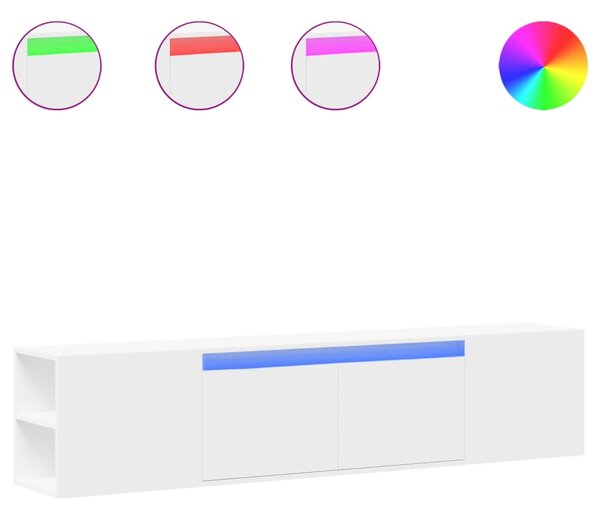 Nástěnná TV skříňka s LED bílá 180 x 31 x 39,5 cm 3307954
