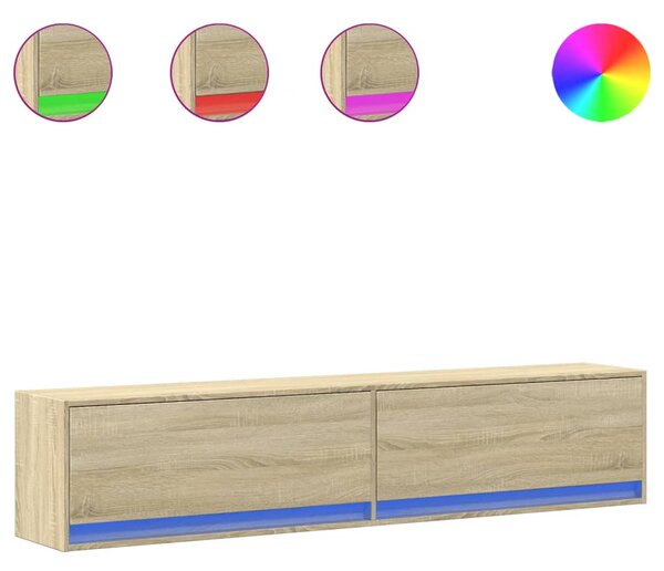 Nástěnná TV skříňka s LED dub sonoma 180 x 31 x 38 cm 3307949