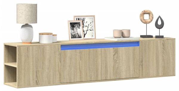 Nástěnná TV skříňka s LED dub sonoma 180 x 31 x 39,5 cm 3307956