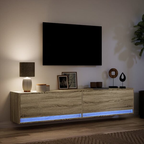 Nástěnná TV skříňka s LED dub sonoma 180 x 31 x 38 cm 3307949