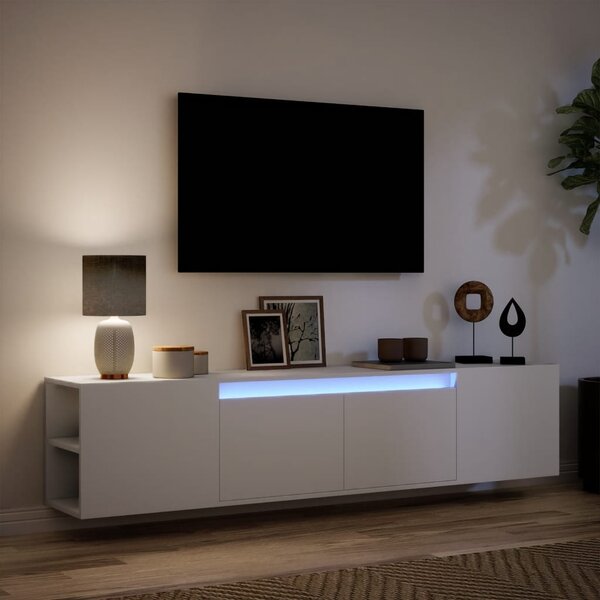 Nástěnná TV skříňka s LED bílá 180 x 31 x 39,5 cm 3307954