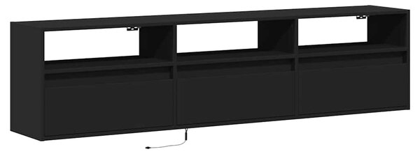 Nástěnná TV skříňka s LED svítidlem černá 180 x 31 x 45 cm 3307941