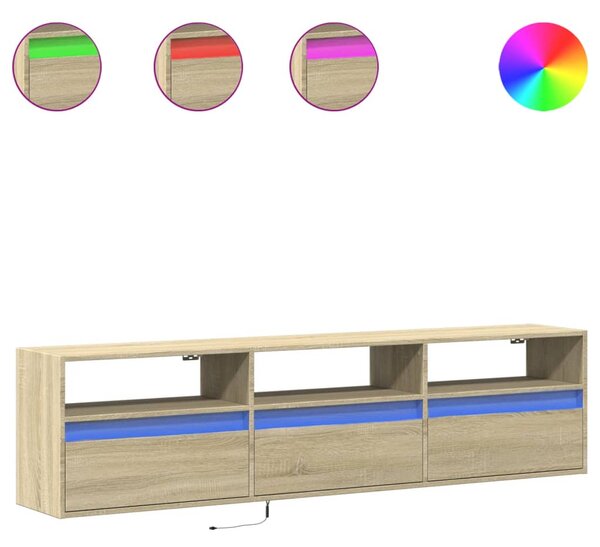 Nástěnná TV skříňka s LED dub sonoma 180 x 31 x 45 cm 3307942