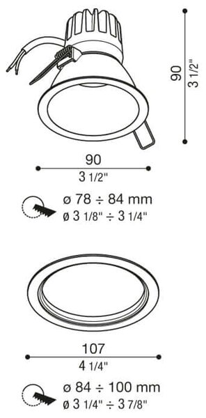 Lombardo Pop kruhové LED zápustné svítidlo IP65 2700K60mm