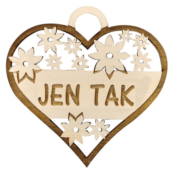 AMADEA Dřevěné srdce s textem "jen tak", 7 cm, český výrobek