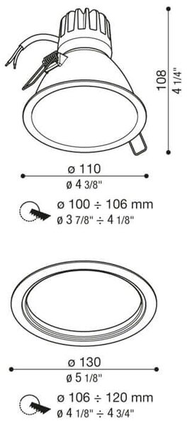 Lombardo Pop kruhové LED zápustné svítidlo IP65 2700K60mm