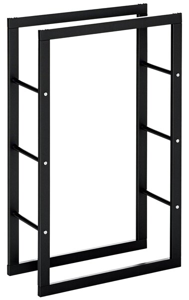 HOMCOM Kovový stojan na dřevo 60 x 25 x 100 cm - Organizér na dřevo s ocelovým rámem do 100 kg | Aosom