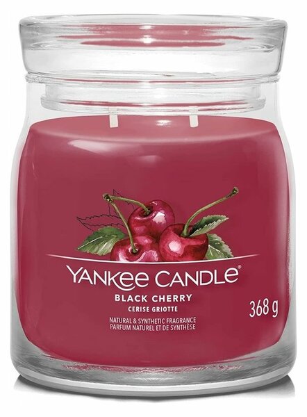 Yankee Candle vonná svíčka Signature ve skle střední Black Cherry, 368 g