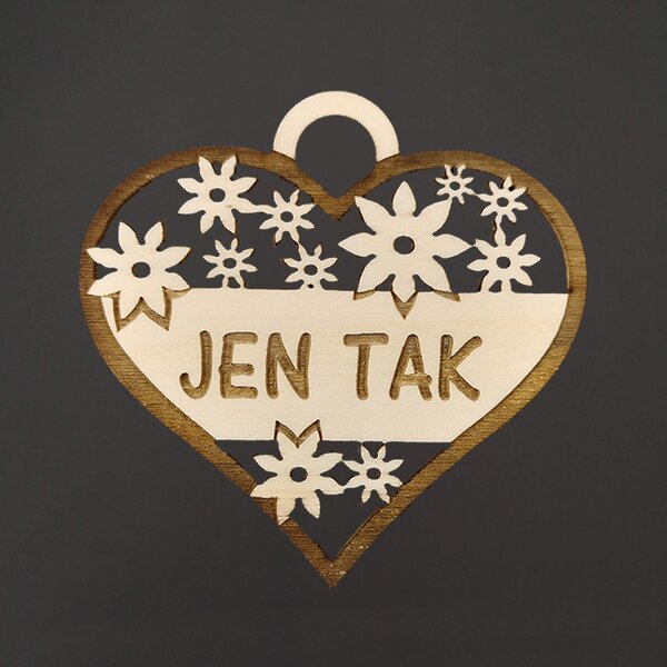 AMADEA Dřevěné srdce s textem "jen tak", 7 cm, český výrobek