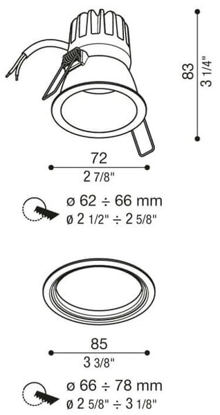 Lombardo Pop kruhové LED zápustné svítidlo IP65 2700K60mm