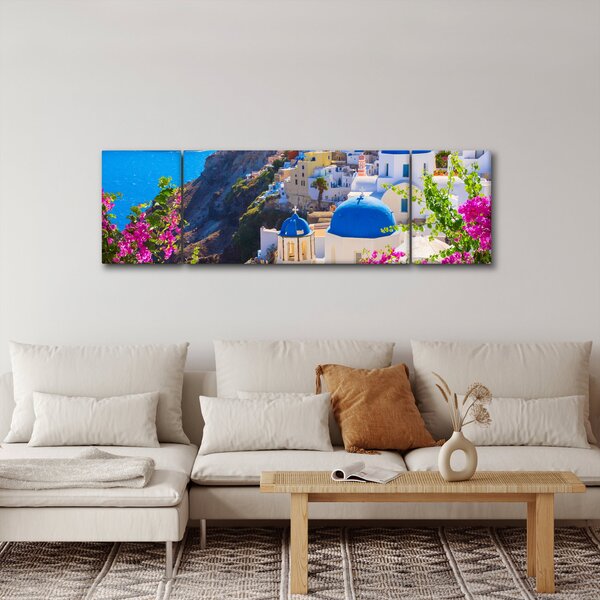 Obraz - Santorini, Řecko (170x50 cm)
