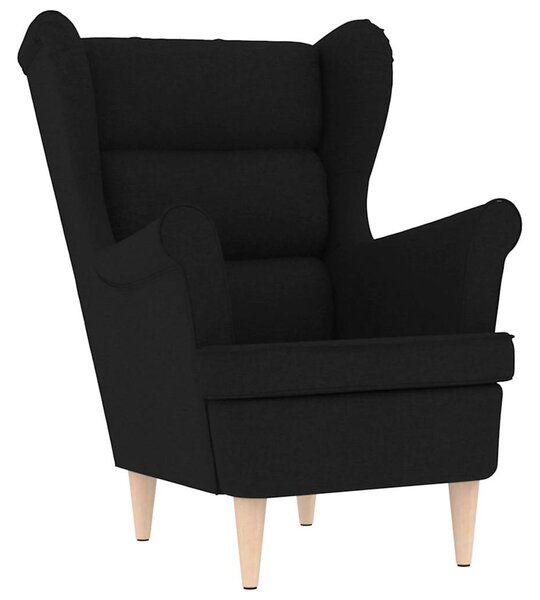 Křeslo s podnožkou černé textil 3307991