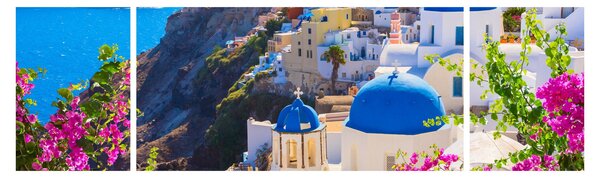 Obraz - Santorini, Řecko (170x50 cm)