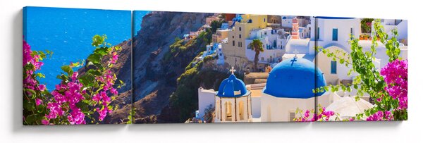 Obraz - Santorini, Řecko (170x50 cm)