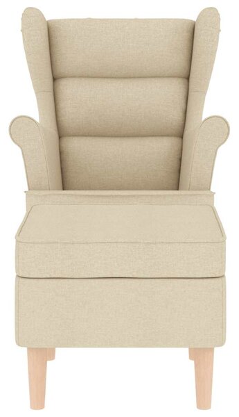 Křeslo s podnožkou krémové textil 3307996