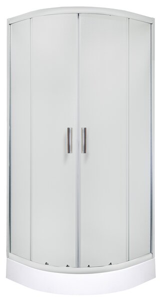 Novoterm Čtvrtkruhový sprchový kout NV-Malibu 90x90 chrom/textura + vanička