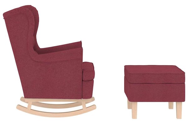 Houpací křeslo s podnožkouí vínové textil 3308000