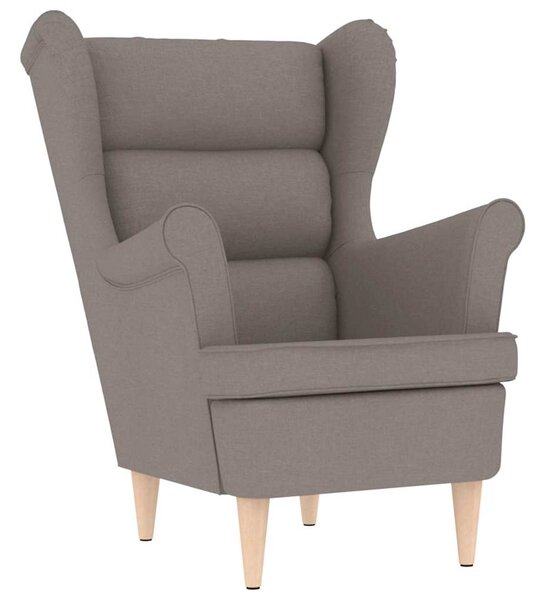 Křeslo s podnožkou taupe textil 3307995