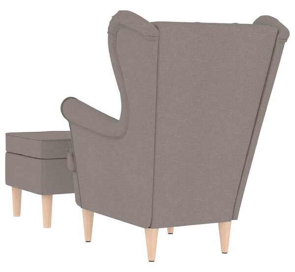 Křeslo s podnožkou taupe textil 3307995